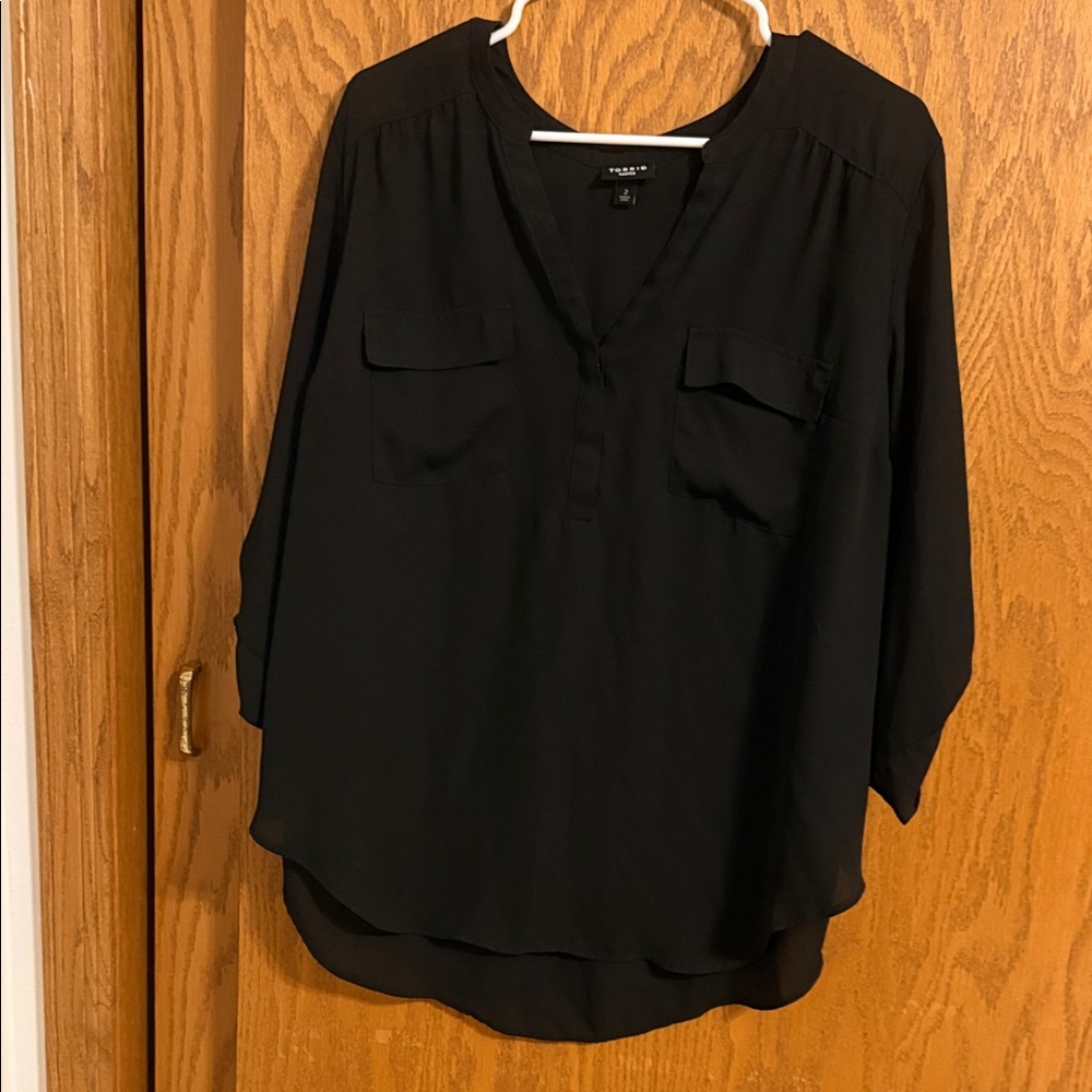 Torrid Black V-Neck Blouse